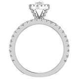 Petite ring for women Marquise Cut Halo Bridal Set 18K Gold 1.55 ct-G,SI - White Gold