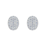 Oval Cluster Diamond Earrings 0.50 ct 18K Gold-G,VS - White Gold