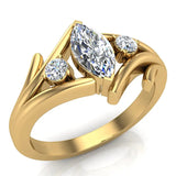 Marquise Cut Bypass Engagement Ring 14K Gold (I,I1) - Rose Gold