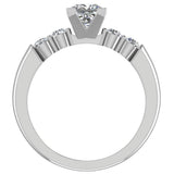 Princess  Diamond Engagement Ring for Women 5-stone Ring 14K Gold-I,I1 - White Gold