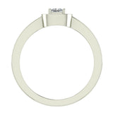 Princess Cut Diamond Ring Promise Style Petite Cushion Halo 14K Gold 0.39 ctw (G,I1) - White Gold