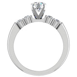 Diamond Engagement Ring Shoulder Accent Diamonds 14K Gold-G,VS1 - White Gold