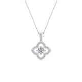 Floral Pattern Diamond Necklace 14K Gold-L,I2 - White Gold