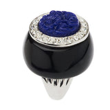 Kenneth Jay Lane's Etched Floral Deco Inspired Ring