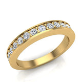 Wedding Band matching to Three-stone Princess-cut wedding ring 18K Gold G,VS - Yellow Gold