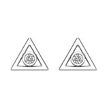 0.10 ct Diamond Earrings Triangle Shape Studs Bezel Settings 10K Gold-J,SI2 - White Gold