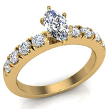 Engagement Rings for Women Marquise Cut 14K Gold 1.00 ct GIA - Yellow Gold