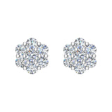 Cluster diamond earrings 18k Gold Flower Earrings 0.62 carat-G,VS - White Gold