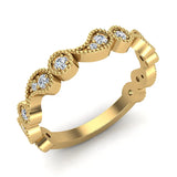 Designer Paisley Milgrain Stacking Diamond Wedding Band 0.28 Ctw 14K solid Gold (G,I1) - Yellow Gold