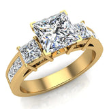 Past Present Future Princess Cut Engagement Ring 1.81 ct 18K Gold-G,SI - White Gold