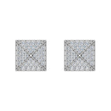 Diamond Stud Earrings Pyramid Style 18K Gold 0.50 carat-G,VS - White Gold