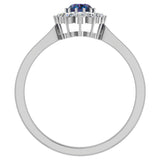 June Birthstone Alexandrite Oval 14K Gold Diamond Ring 0.80 ct tw - White Gold