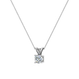 Round Brilliant Diamond Solitaire Pendant Necklace 14K Gold-L,I2 - White Gold