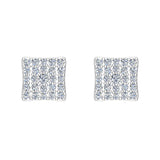 Sharp & Edgy Square illusion plate Stud Earrings 0.48 ct 14K Gold-G,SI - White Gold