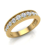 0.87 ct Diamond Tapering Shank Eternity Band Wedding Ring 18K Gold-I,I1 - Yellow Gold