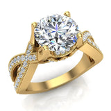 Infinity Solitaire Diamond Engagement Ring 1.91 ct 18K Gold-VS - Rose Gold