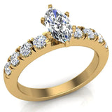 Engagement Ring for Women Marquise Cut 14K Gold 1.20 cttw GIA - Yellow Gold