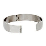 Stainless Steel Bold Polished Hinged Bangle Bracelet