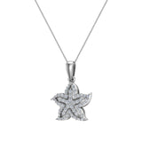 Starfish 14K Gold Necklace Ocean/Beach Jewelry 0.75 Carat-L,I2 - White Gold