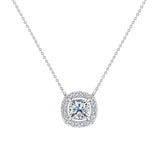 Cushion Halo Diamond Necklace 14K Gold-G,I1 - White Gold
