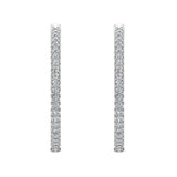 Exquisite 34mm Inside Out Diamond Hoop Earrings 1.80 Ctw 14K Gold-I1 - White Gold