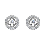 14K Gold Diamond Stud Earrings Round Shape 0.67 carat-G,SI - White Gold