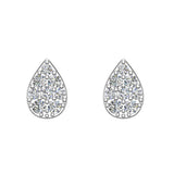 Pear Cluster Diamond Stud Earrings 0.46 ct 14K Gold-I,I1 - White Gold