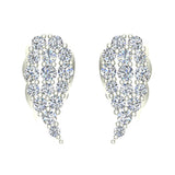 Angel Wing Pave Diamond Cluster Stud Earrings 0.50 ct 14K Gold-G,SI - White Gold