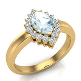December Birthstone Blue Topaz Marquise 14K Gold Diamond Ring 1.00 ct tw - Yellow Gold