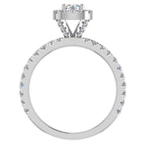 Halo Diamond engagement rings petite Round brilliant 18K 1.05 ctw G,SI - White Gold
