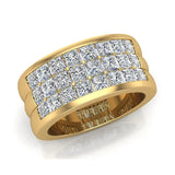 Luminous Princess Halfway Diamond Wedding Band 2.40 ct 14K Gold-G,I1 - Yellow Gold