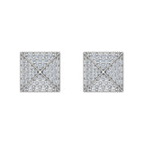 Diamond Stud Earrings Pyramid Style 14K Gold 0.50 carat-G,SI - White Gold