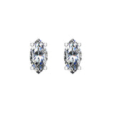 Diamond Stud Earrings Marquise Cut Diamond Earrings 14K Gold-I,I1 - White Gold