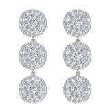14K Round Diamond Chandelier Earrings Waterfall Style 1.29 ct-I,I1 - White Gold