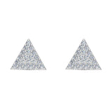 Triangle Shape Pave Diamond Stud Earrings 1/2 ct 18K Gold-G,VS - White Gold