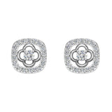 14K Gold Diamond Stud Earrings Cushion Shape 0.67 carat-I,I1 - White Gold