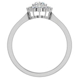 0.80 ct tw April Birthstone Classic Oval Diamond Ring 14K Gold Glitz Design - White Gold