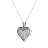 0.56 ct tw Pave-Set Heart Diamonds Necklace 14K Gold (G,SI) - White Gold