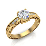0.81 Carat Vintage Solitaire Wedding Ring 18K Gold (G,SI) - Yellow Gold