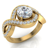 Solitaire Diamond Infinity Loop Setting 1.44 cttw 14k Gold (I,I1) - Yellow Gold