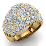 Dome fashion rings for women Cocktail rings Anniversary gifts for her 14K Gold 3 carat tw (I,I1) - Yellow Gold