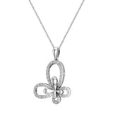 0.51 ct tw Butterfly Diamond Necklace 14K Gold (G,SI) - White Gold