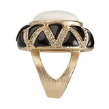 Rivka Friedman Bold Inlay Gemstone Ring w/Simulated Diamond Accents