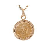 Bronze 200 Lire Coin Pendant w/18" Chain by Bronzo Italia