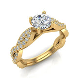 Solitaire Diamond Braided Shank Engagement Ring 14K Gold-G,SI - Yellow Gold