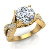 Infinity Solitaire Diamond Engagement Ring 1.91 ct 14K Gold-SI - Yellow Gold