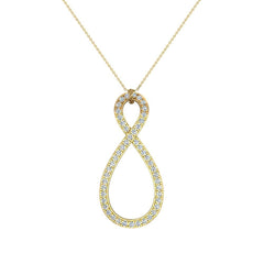 Necklace 1.15 ct tw Diamond Infinity Pendant Yellow Gold