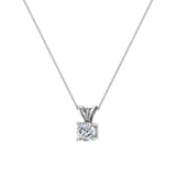 Round Brilliant Diamond Solitaire Pendant Necklace 14K Gold-G,I1 - White Gold