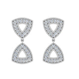 Minimalist Triangle Motif Diamond Dangle Earrings 14K Gold 0.60 ct-G,SI - White Gold