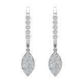 Marquise Diamond Dangle Earrings Dainty Drop Style 14K Gold 0.70 ct-I,I1 - White Gold